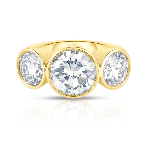 3 Stone Bezel Set Diamond Ring