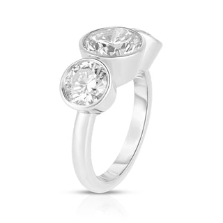 3 Stone Bezel Set Diamond Ring