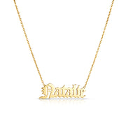 Gothic Nameplate Necklace