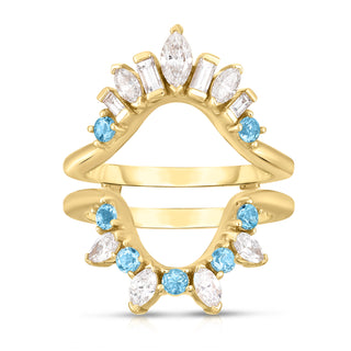 Sapphire and Diamond Sandwich Wedding Ring