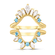 Sapphire and Diamond Sandwich Wedding Ring