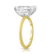 4.10 Carat Radiant Cut Solitaire Diamond in Classic Two-Tone Setting