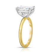 3 Carat Radiant Cut Solitaire Diamond in Classic Two-Tone Setting