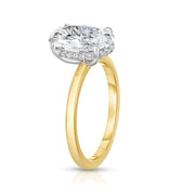 2.51 Carat Oval Cut Diamond Hidden Halo Engagement Ring