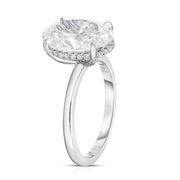 3.51 Carat Oval Cut Diamond Hidden Halo Engagement Ring