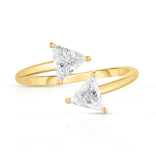 Trillion Cut Diamond Bypass Ring