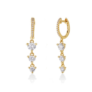 Graduated Lab Diamond Drop Huggie Earrings