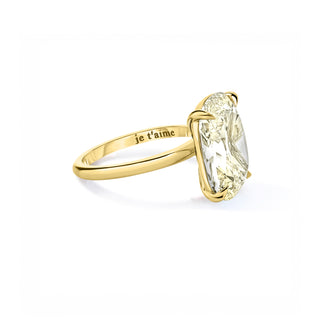 Elongated Antique Cushion Diamond Solitaire Ring