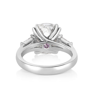 3.61 Carat Antique Cushion Cut Diamond Engagement Ring