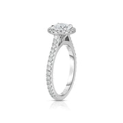 1.25 Carat Round Diamond Set in Pave Halo and Band