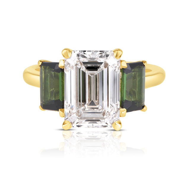 2.70 Carat Emerald Cut Diamond Engagement Ring