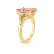 2.47 Carat Emerald Cut Morganite Engagement Ring