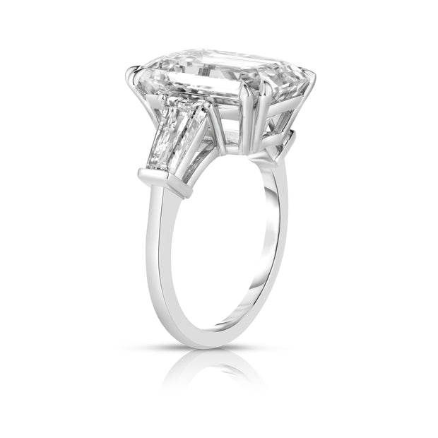 8.43 Carat Emerald Cut Diamond Engagement Ring