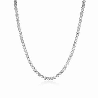 Bezel Set Lab Diamond Tennis Necklace