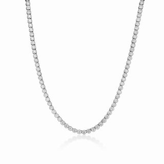 Bezel Set Lab Diamond Tennis Necklace