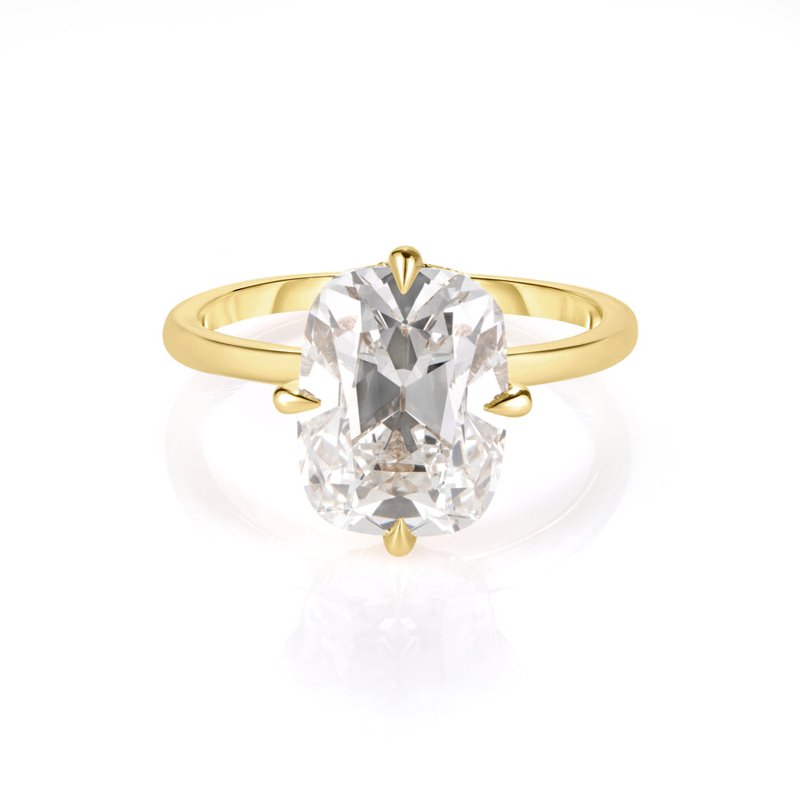 3.46 Carat Antique Cushion Cut Diamond Engagement Ring