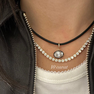 Bezel Set Lab Diamond Tennis Necklace