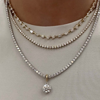 Mixed Shape Lab Diamond Tennis Necklace