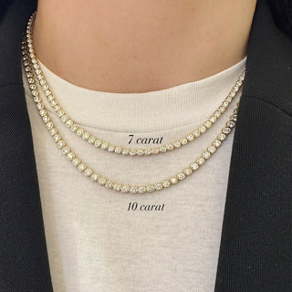 Bezel Set Lab Diamond Tennis Necklace