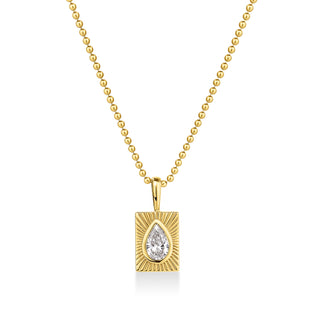 AB x Jespresso Fluted Diamond Pendant on Ball Chain Necklace