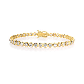Bezel Natural Diamond Tennis Bracelet
