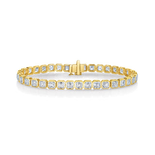 Bezel Asscher Lab Diamond Tennis Bracelet