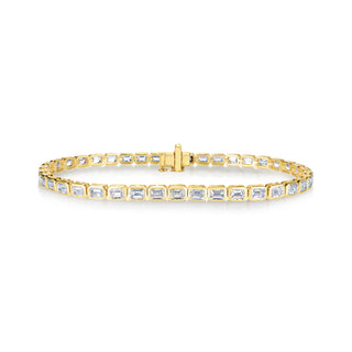 Bezel East-West Emerald Lab Diamond Bracelet