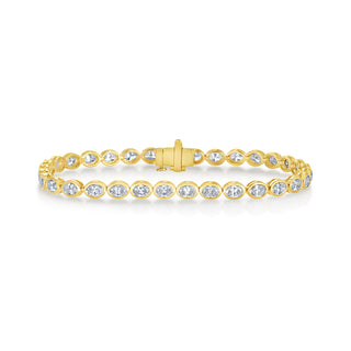 Bezel East-West Oval Lab Diamond Tennis Bracelet