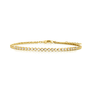 Bezel Natural Diamond Half Tennis Bracelet