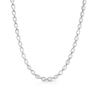 Bezel Pear Diamond Tennis Necklace