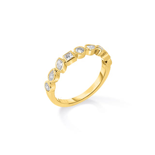 Bezel Mixed Shape Half Eternity Band