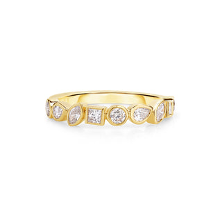 Bezel Mixed Shape Half Eternity Band