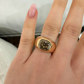 Brown Cushion Chunky Ring