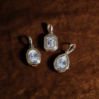 Double Bezel Emerald Cut Lab Diamond Pendant