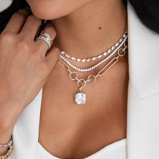 Mixed Shape Lab Diamond Tennis Necklace