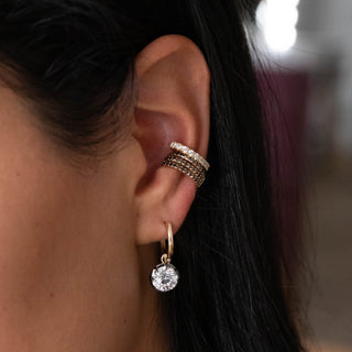 3-Row Black Diamond Ear Cuff