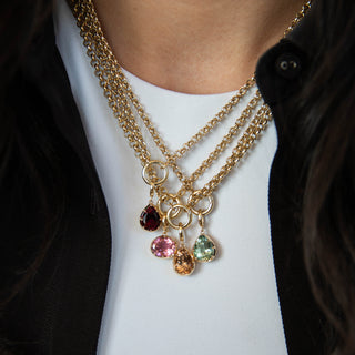 Georgian Pear Red Tourmaline Pendant