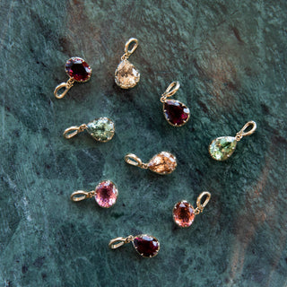Georgian Pear Green Tourmaline Pendant