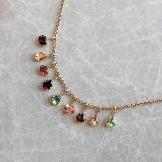 Georgian Pear Brown Tourmaline Pendant