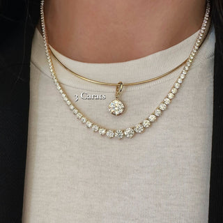 Georgian Round Lab Diamond Omega Necklace