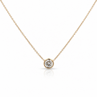 Round Bezel Diamond Necklace