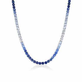Blue Ombre Sapphire Tennis Necklace