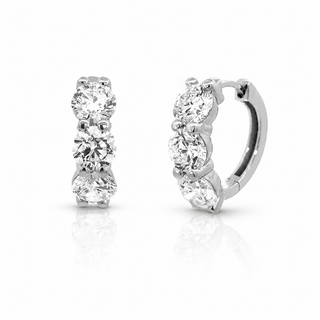 Round Diamond Huggie Earrings