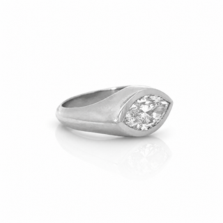 Marquise Diamond Signet Ring
