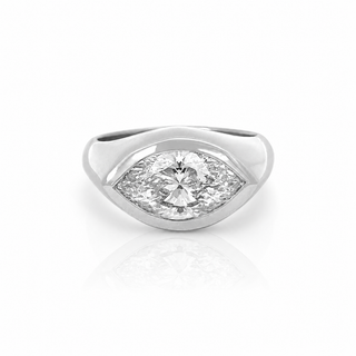 Marquise Diamond Signet Ring