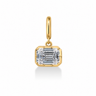 Georgian East West Emerald Cut Lab Diamond Pendant