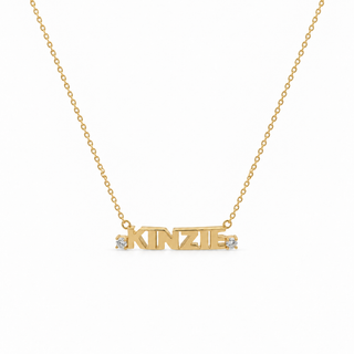 Round Diamond Name Necklace