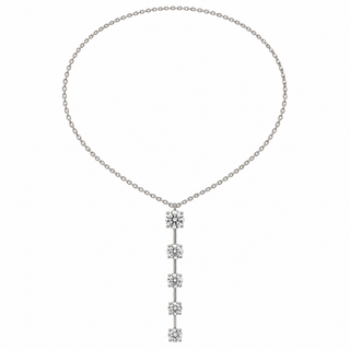 Graduated Round Diamond Drop Necklace