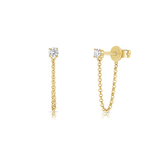 Diamond Chain Stud Earrings