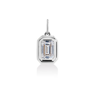 Double Bezel Emerald Cut Lab Diamond Pendant